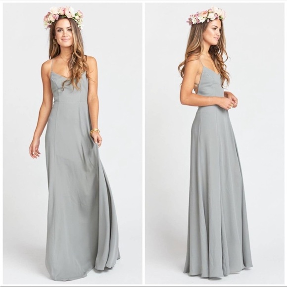 NWOT Show Me Your Mumu Godshaw Goddess Gown Grey - Picture 2 of 8